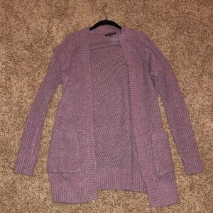Purple cardigan